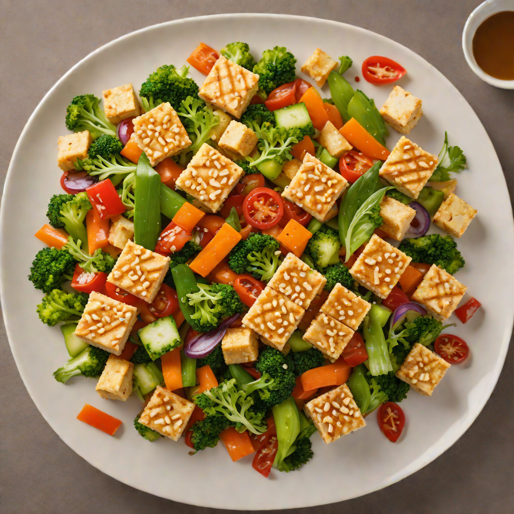 Stir-Fried Tofu with Garlic, Ginger, and Seasonal Vegetables
