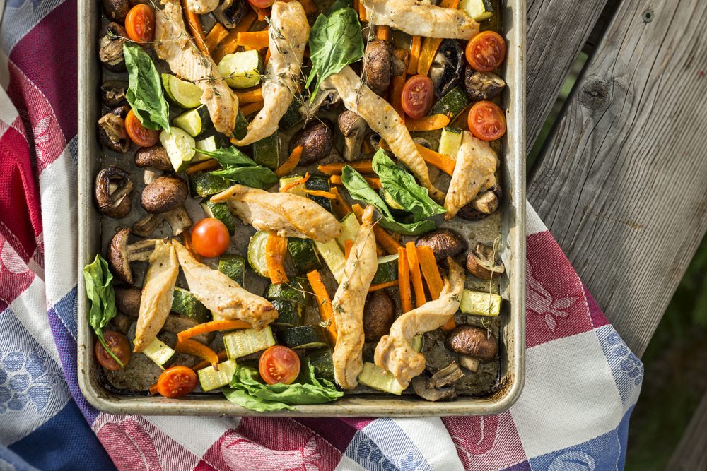 Simple Sheet-Pan Chicken & Lemon-Herb Veggies