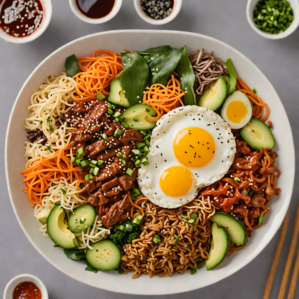 High-Protein Korean Bibimbap Bowl with Spicy Gochujang Sauce