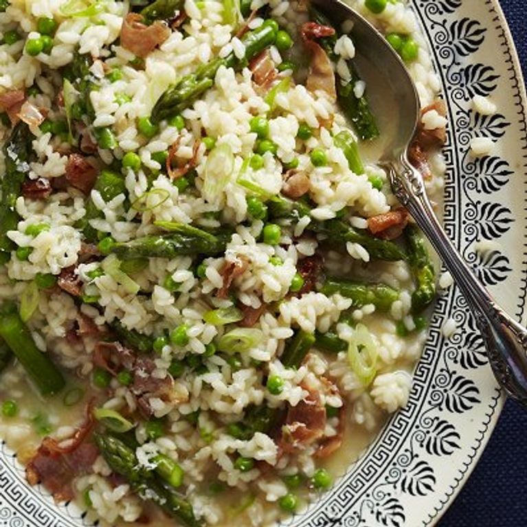 Lemon-Glazed Asparagus & Pea Risotto