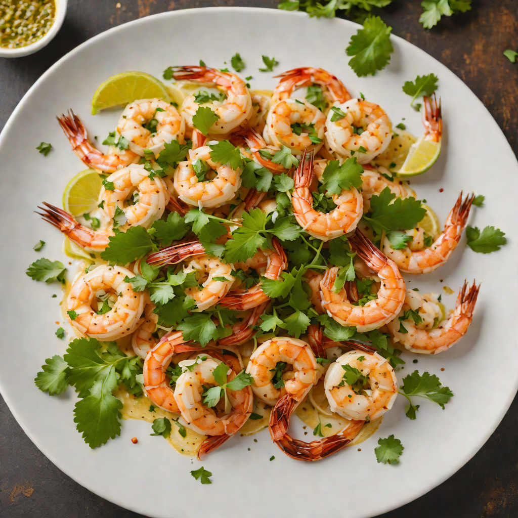 Charred Mezcal-Lime Shrimp with Cilantro and Chile