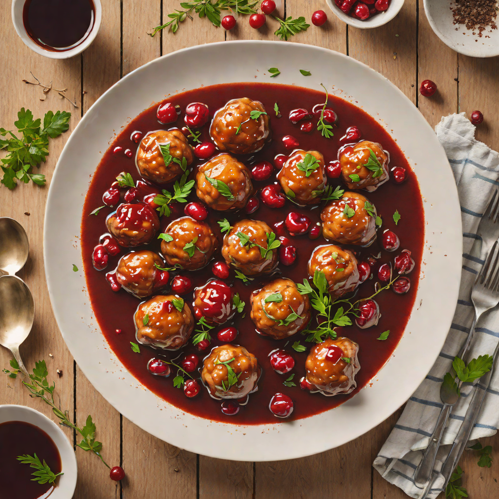 Nordic Meatball Stew with Lingonberry Glaze
