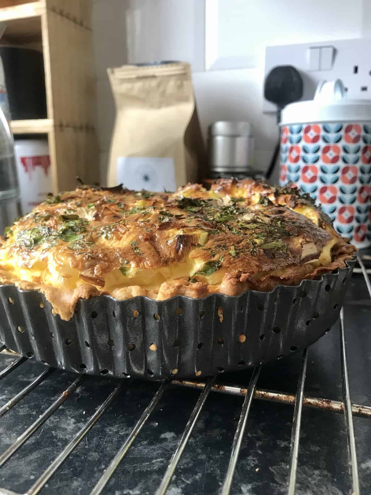 Spring Onion & Pea Tart with Herb Crust
