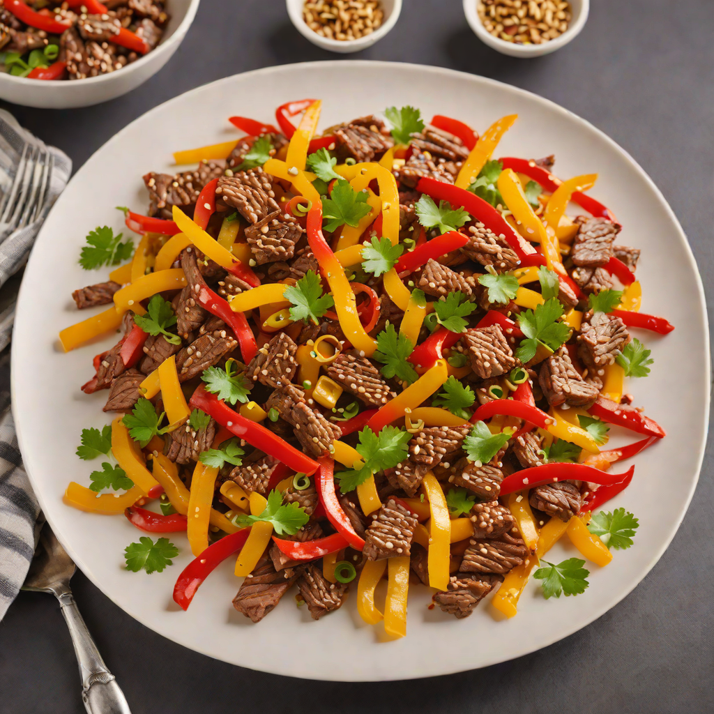 Sautéed Beef Strips with Bell Pepper and Ginger