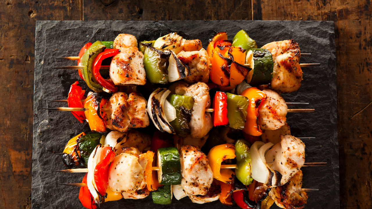 Skin-Supporting Grilled Chicken & Veggie Skewers