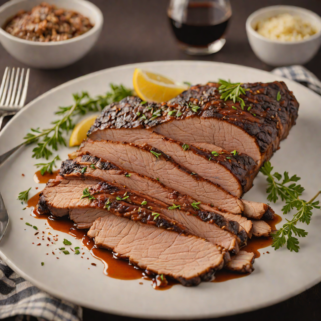 Hickory-Smoked Beef Brisket with Oak Wood Smoke
