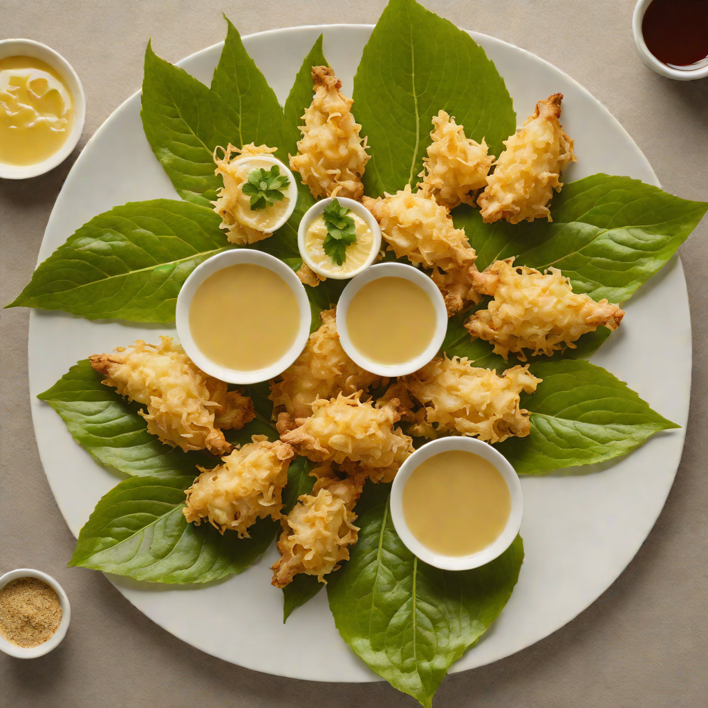 Crispy Simpa Leaf Tempura with Citrus Dipping Sauce