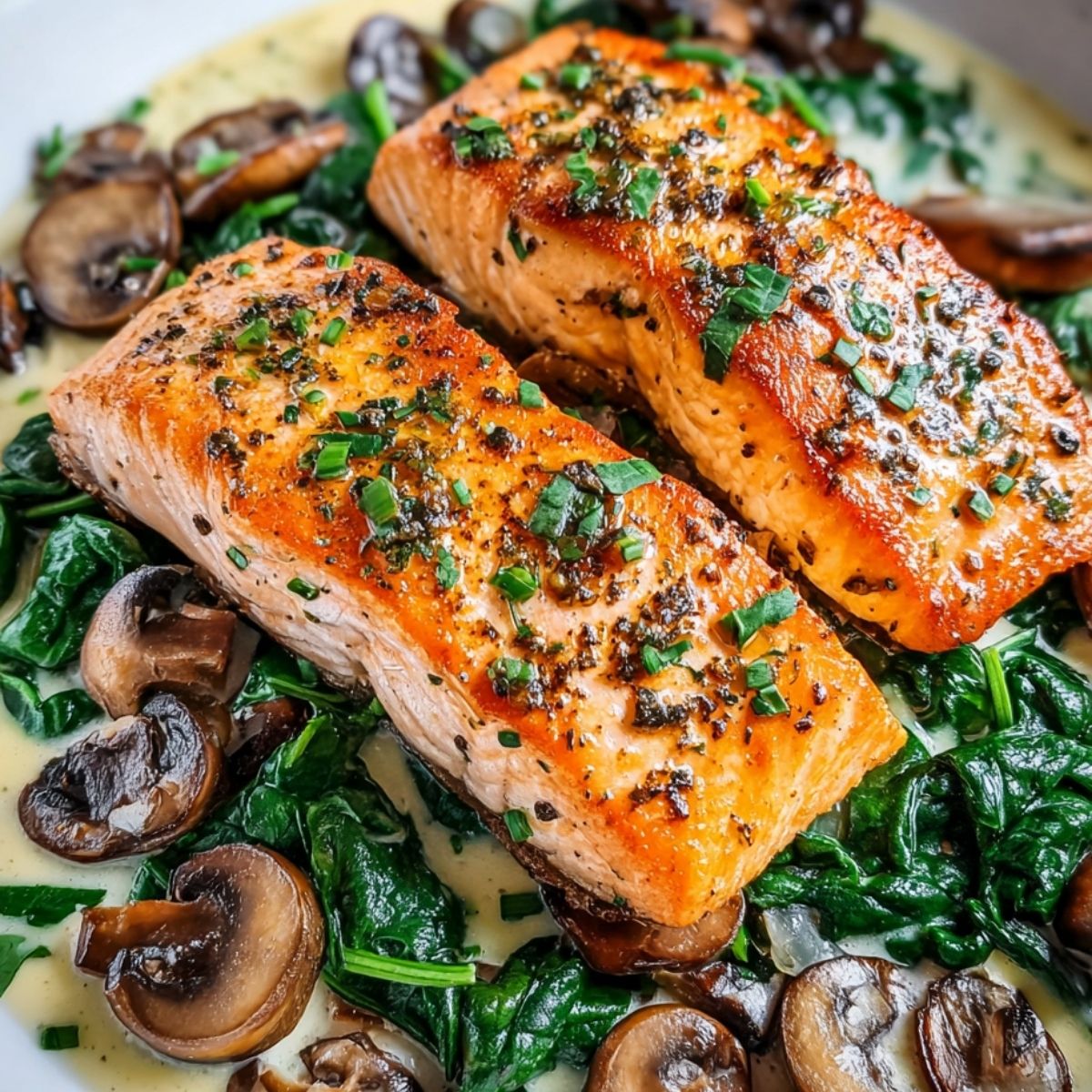 Migraine Relief Lemon-Garlic Salmon with Sautéed Spinach
