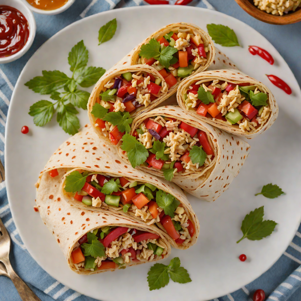 No-Cook Mediterranean Hummus Wrap with Roasted Red Peppers