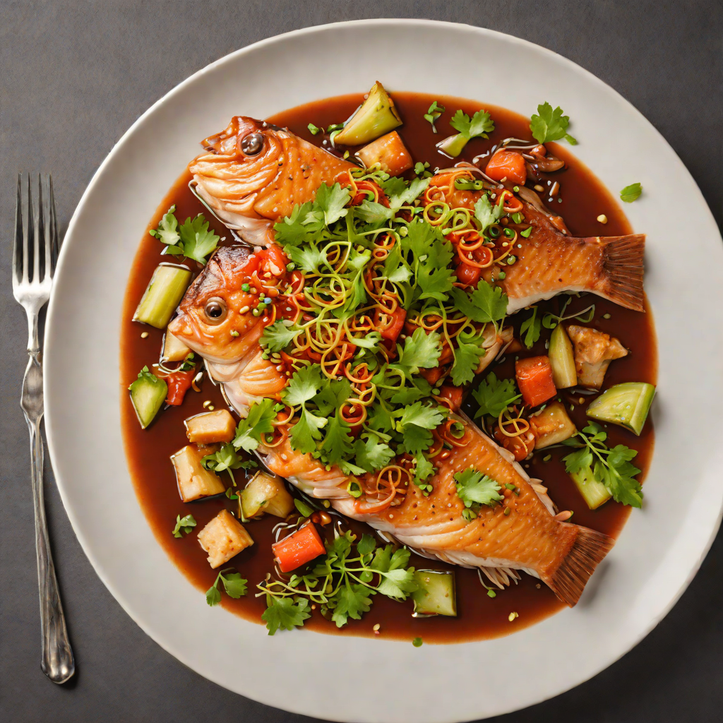Shanghai-Style Red-Braised Fish with Ginger and Scallion