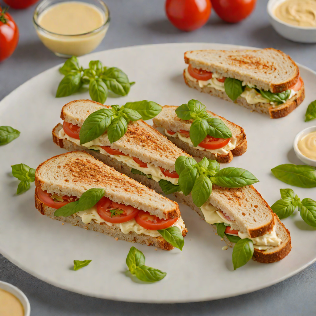No-Cook Tomato and Basil Sandwich with Garlic Aioli