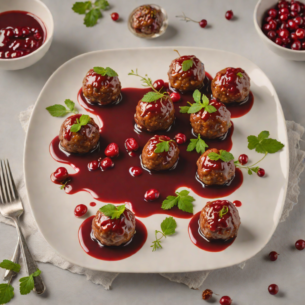 Reindeer-Style Spiced Venison Meatballs with Lingonberry Glaze