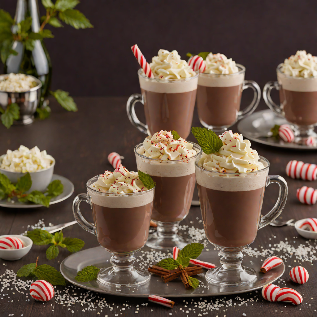 Ice-Crystal Peppermint Hot Chocolate with Whipped Cream