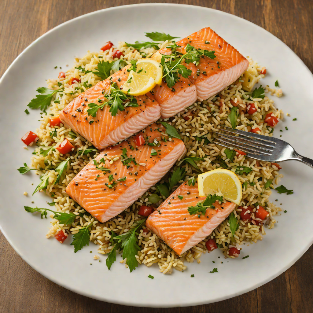 Pan-Seared Salmon with Garlic-Butter and Herb Quinoa