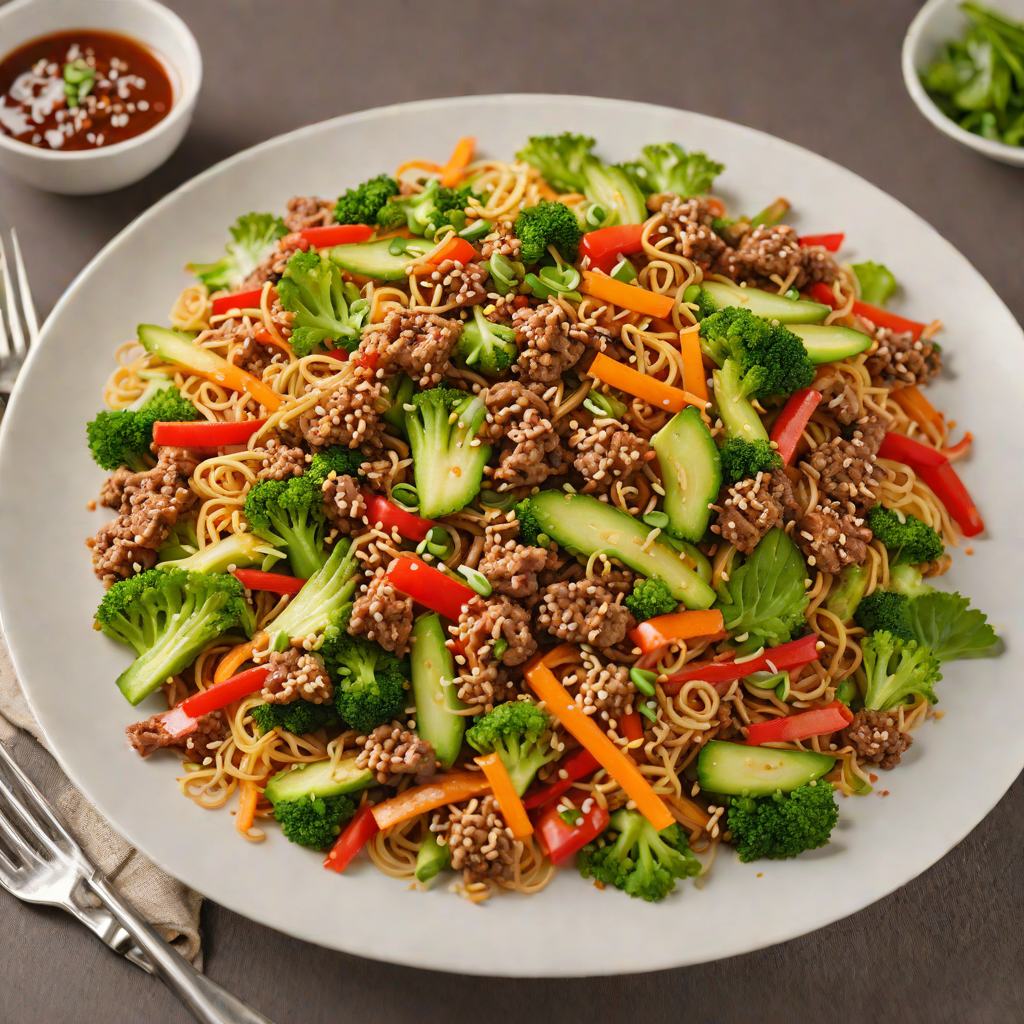 Spicy Korean-Inspired Stir Fry with Ground Beef and Vegetables