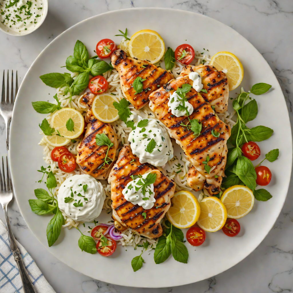 Pan-Seared Greek Lemon Oregano Chicken with Tzatziki
