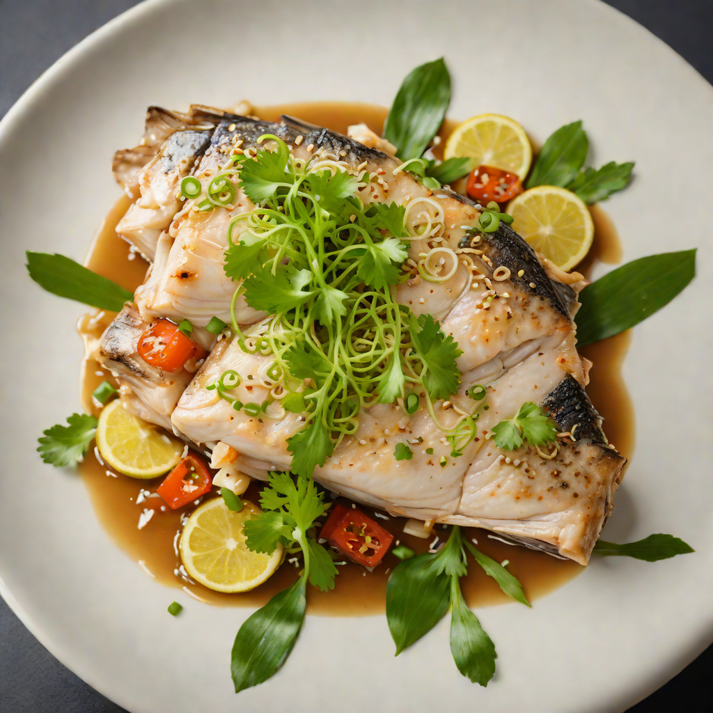 Steamed Cantonese Grouper with Ginger and Scallion