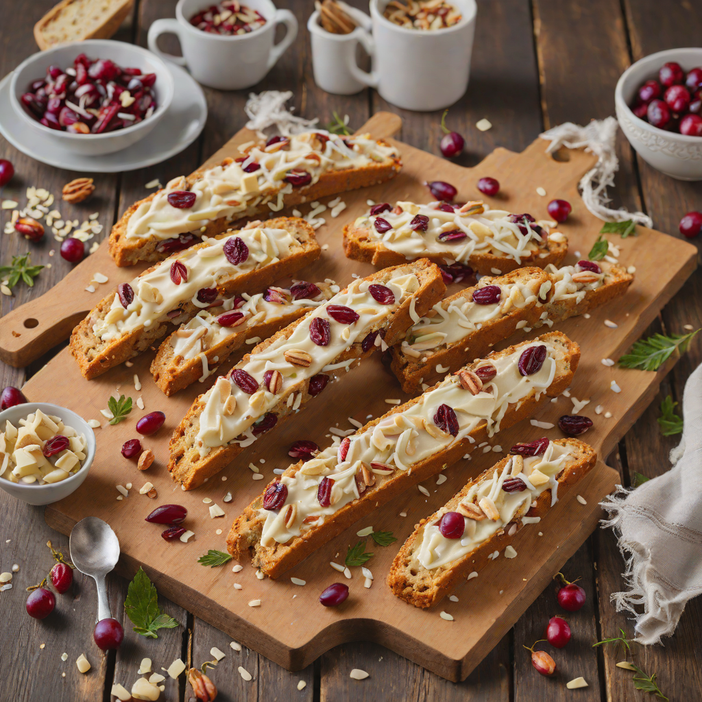 Frosted Cranberry and White Chocolate Biscotti