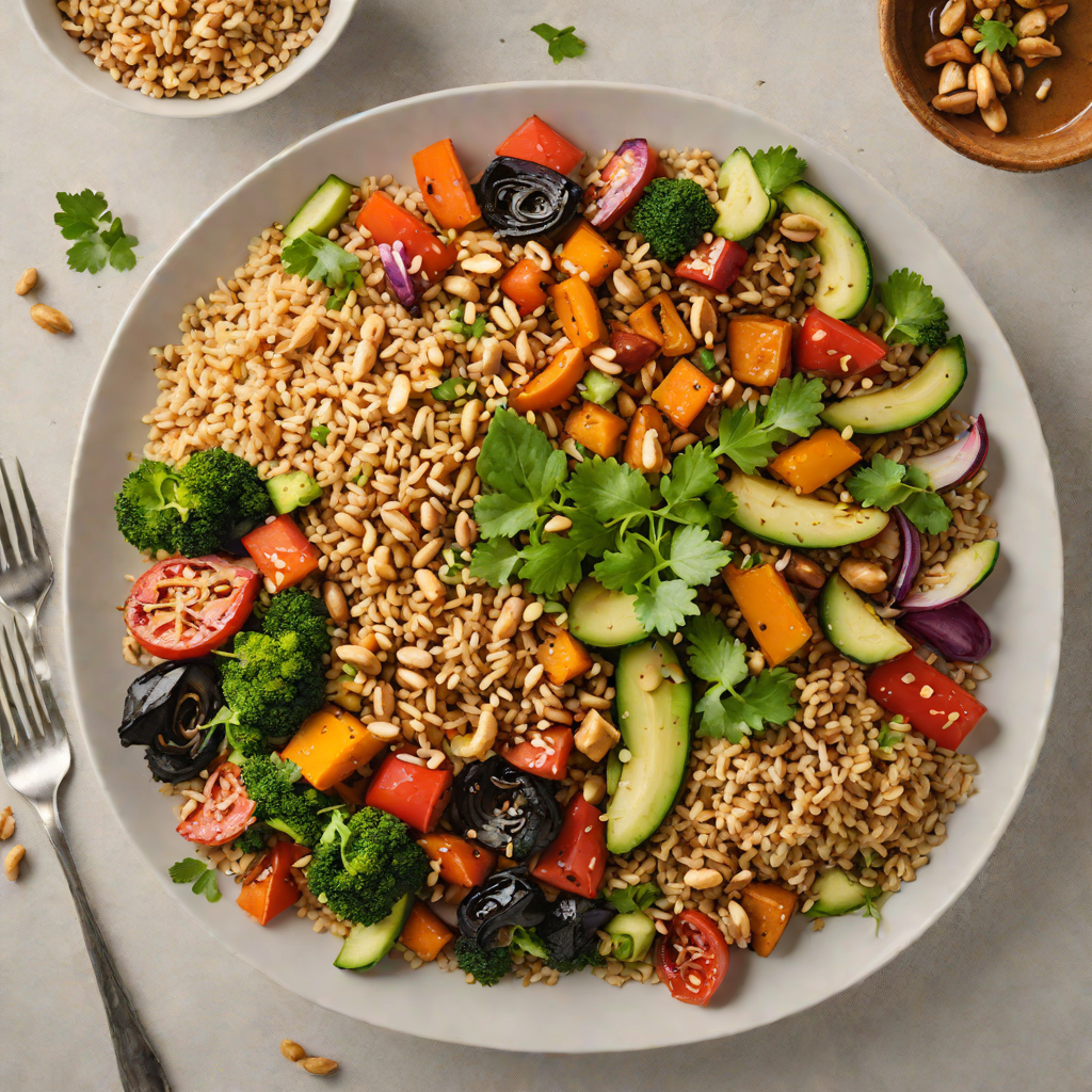 Peanut Quinoa Bowl with Roasted Vegetables