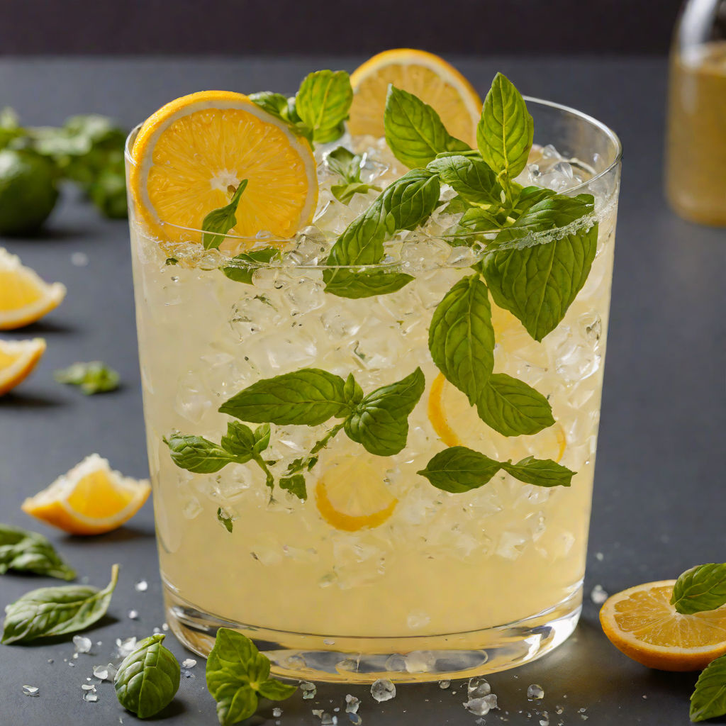 Citrus-Basil Gin Fizz with Organic Honey Syrup