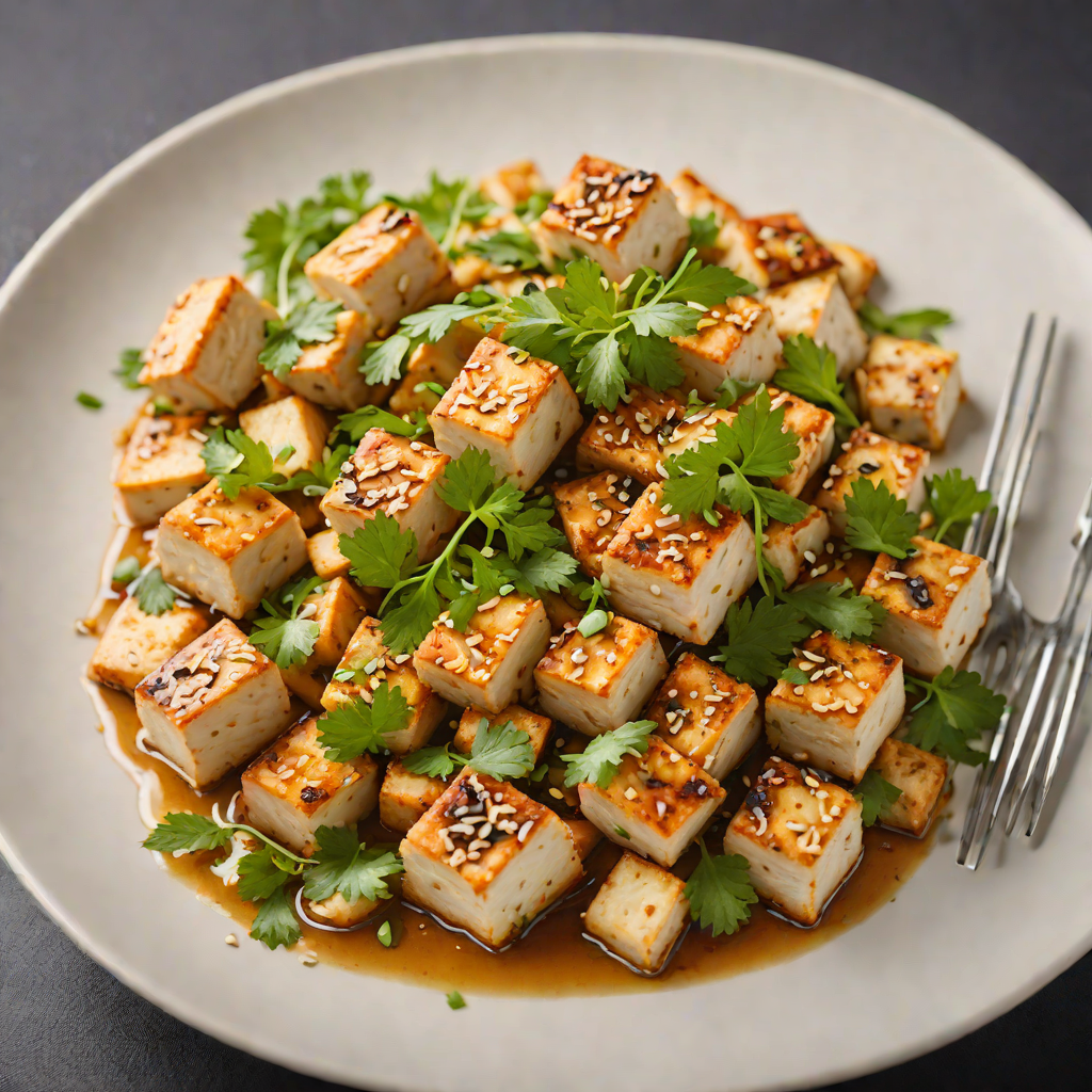 Stir-Fried Tofu with Garlic and Vietnamese Herbs
