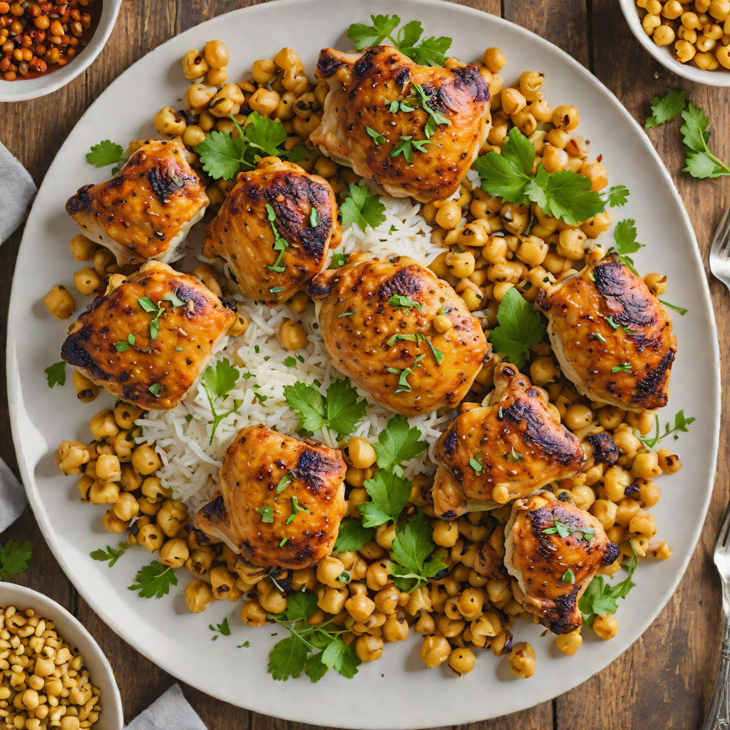 Sheet Pan Moroccan-Spiced Baked Chicken Thighs with Chickpeas