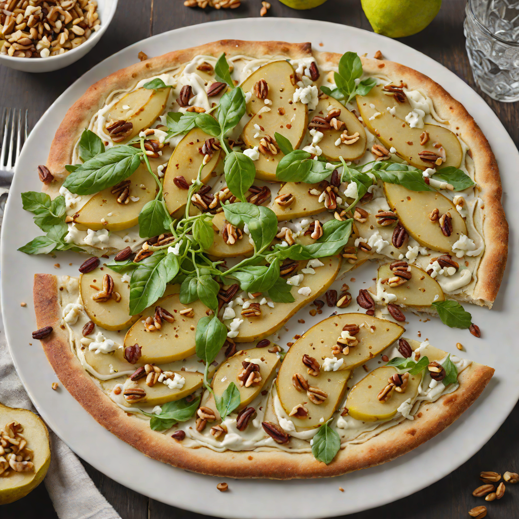 Roasted Pear and Gorgonzola Flatbread with Walnuts