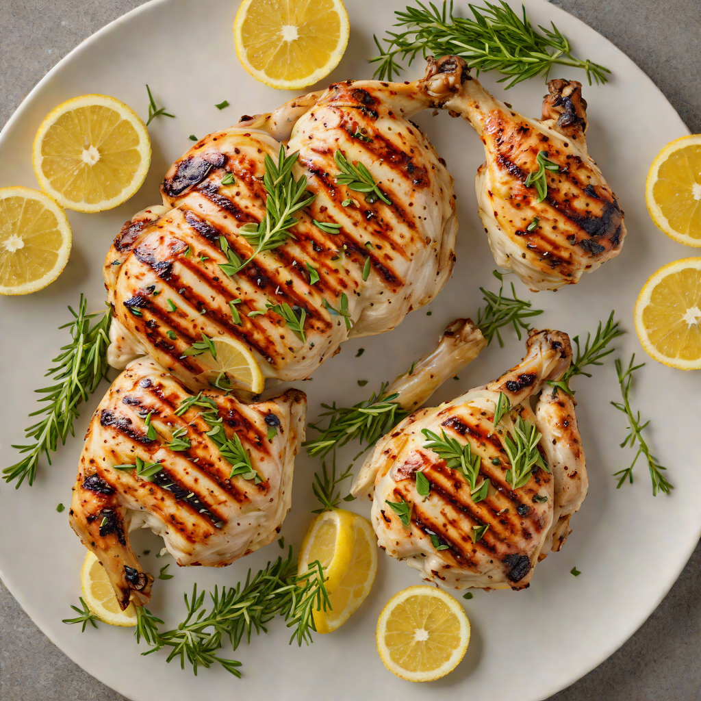 Grilled Back of Chicken with Lemon-Thyme Marinade