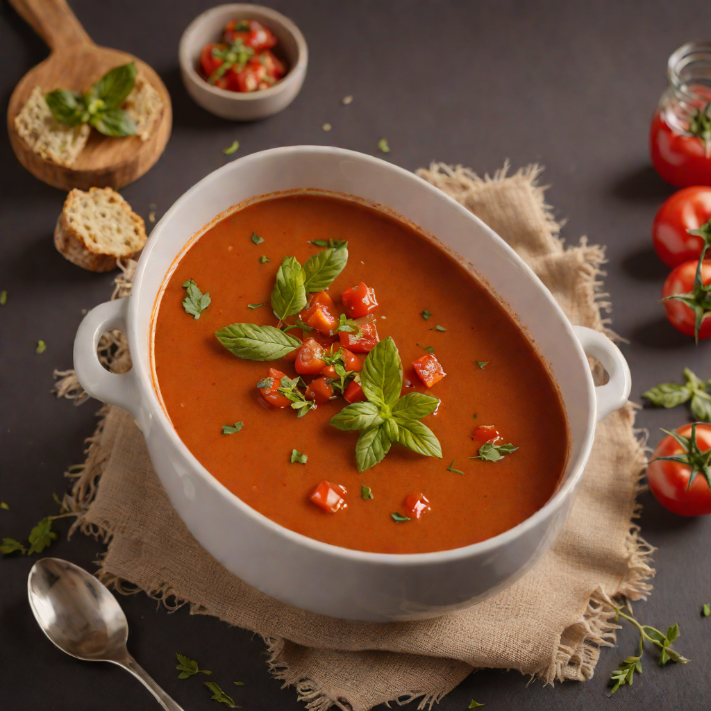 Roasted Red Pepper and Tomato Soup with Oregano