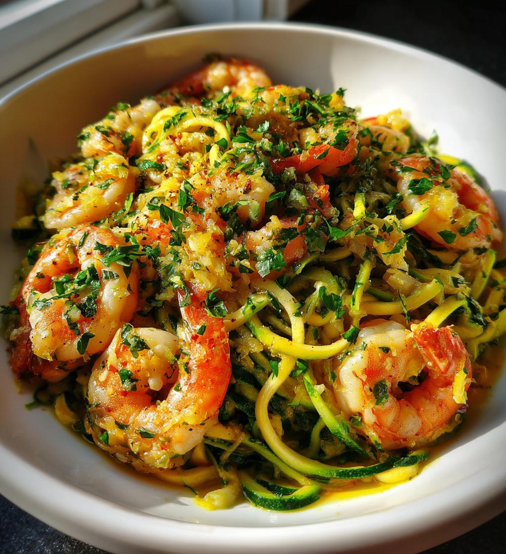 One-Pan Garlic Herb Shrimp with Zucchini Noodles