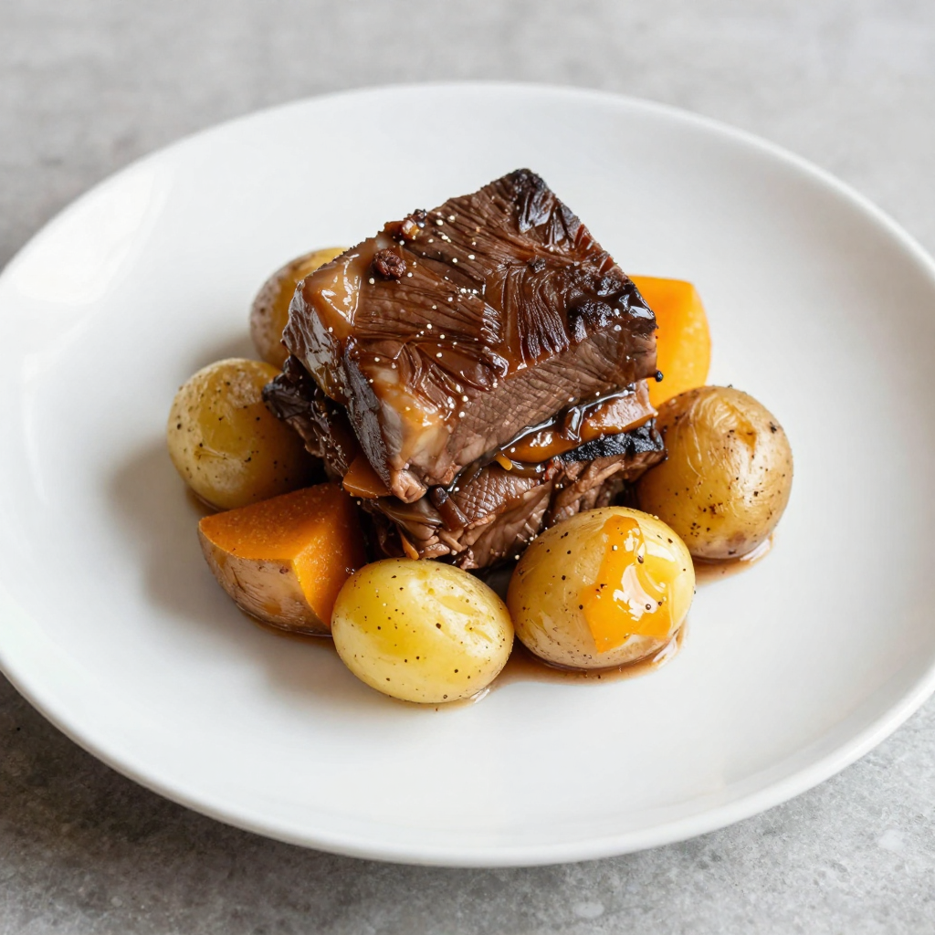 Layered Beef Shin Potjiekos with Butternut and Baby Potatoes