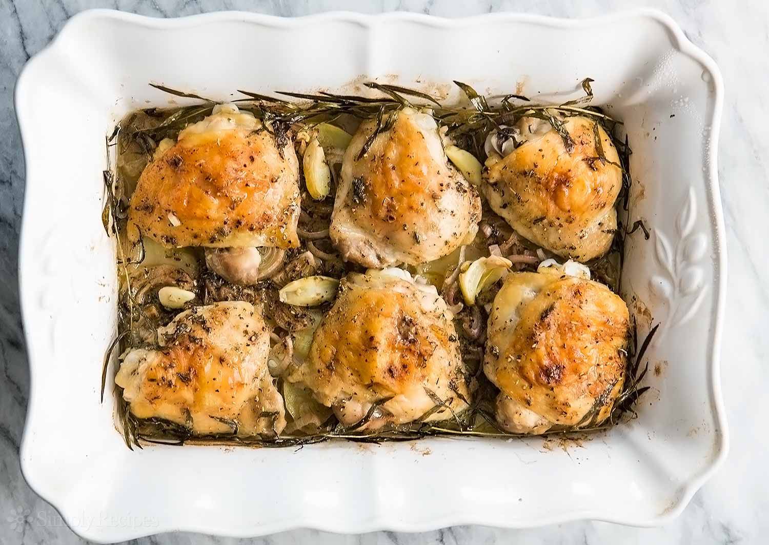 Maple-Glazed Chicken Thighs with Herb Roasted Potatoes