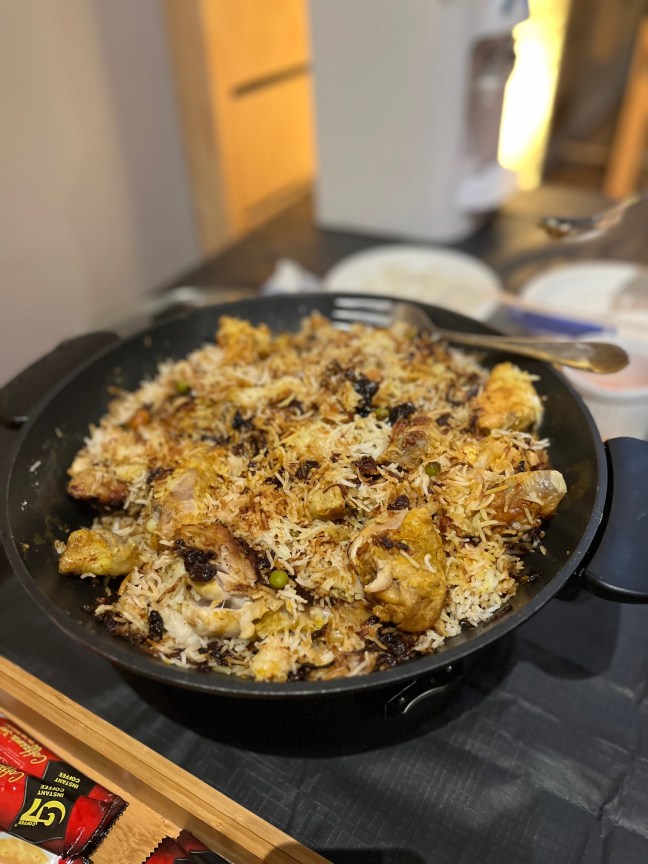 Danbauk Burmese Biryani with Spiced Chicken Legs and Cashew Raisins