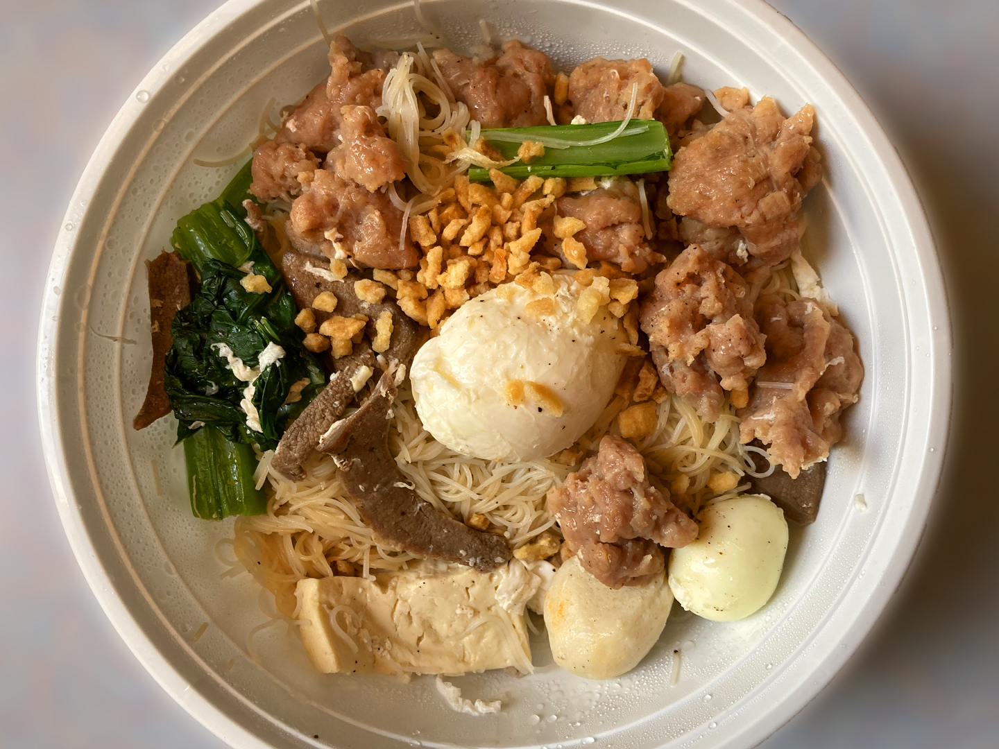 Kyay Oh Pork Noodle Soup with Pork Meatballs, Pork Belly and Quail Eggs