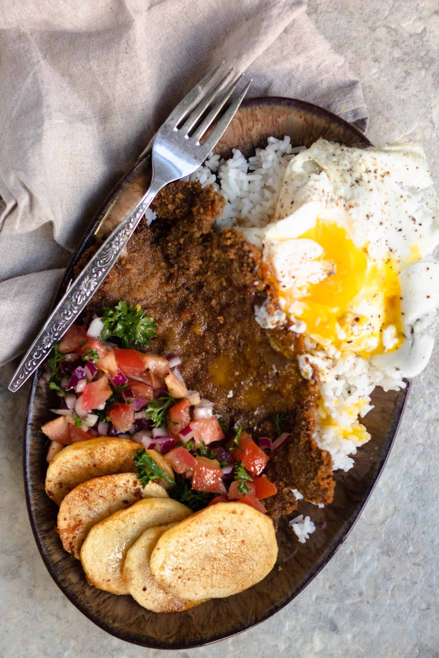 Silpancho with Beef and Fried Egg