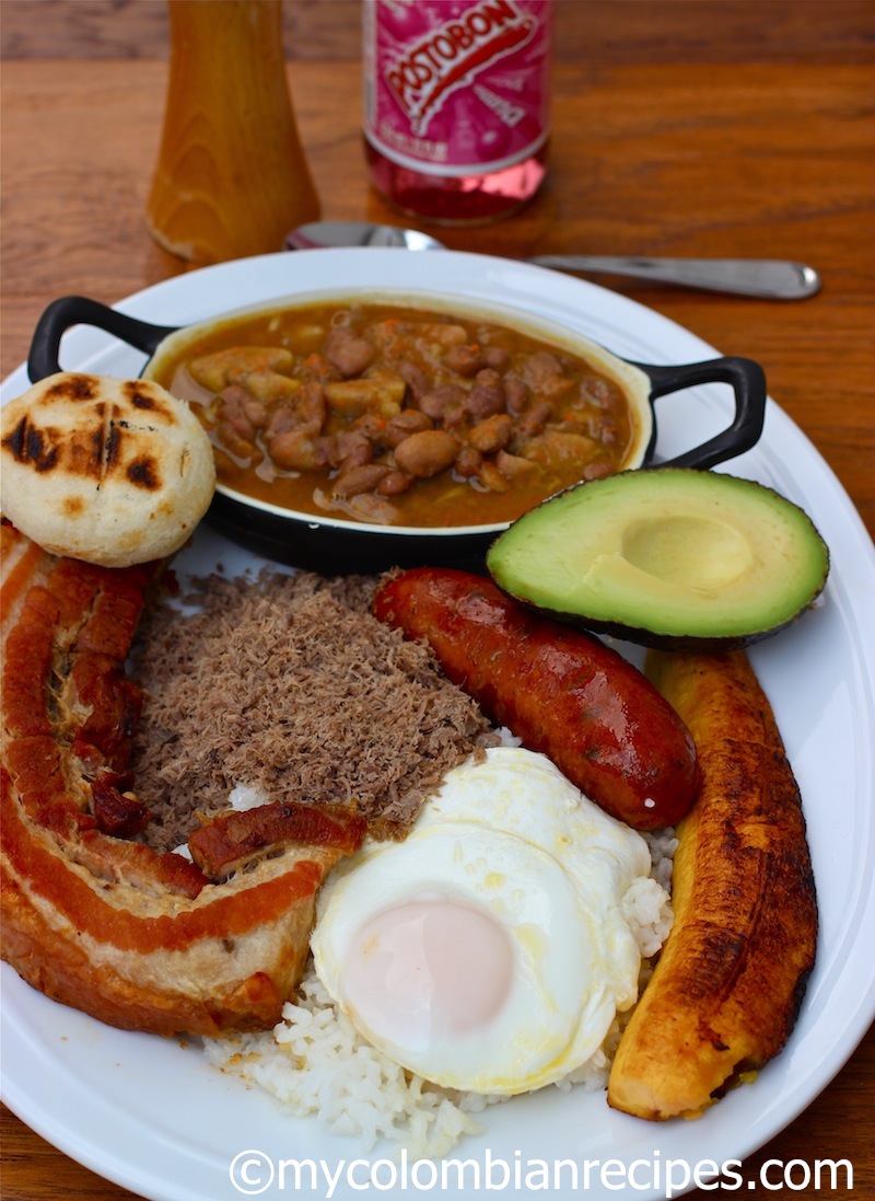 Bandeja Paisa with Beans and Chicharrón