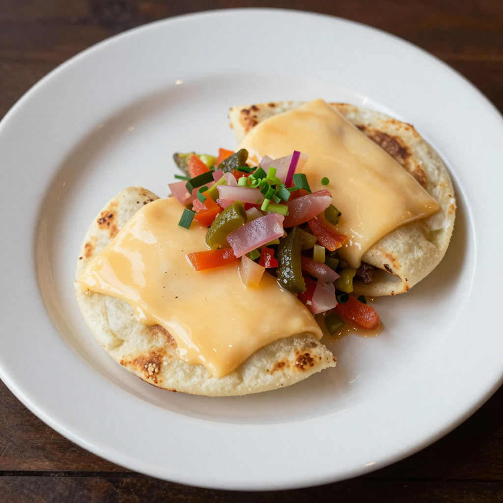 Pupusas de Queso con Loroco and Quick Pickled Curtido
