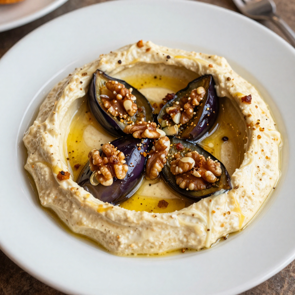 Baba Ghanoush with Smoked Eggplant, Pepper and Walnut