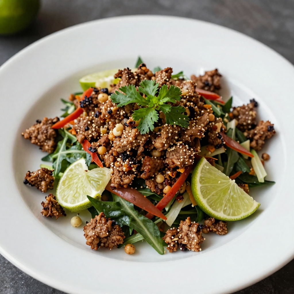 Sukuti Dried Buffalo Meat Salad with Timur and Lime