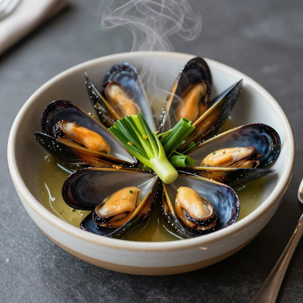 Conwy Mussels in Cider and Leeks