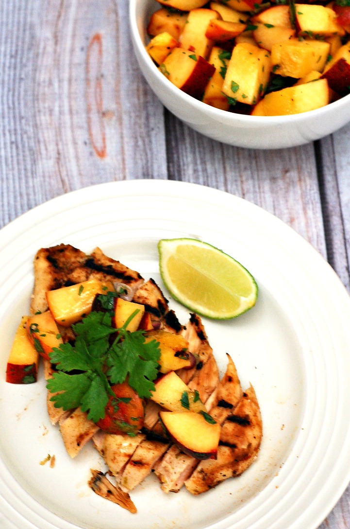 Bourbon-Infused Smoked Chicken with Peach Salsa