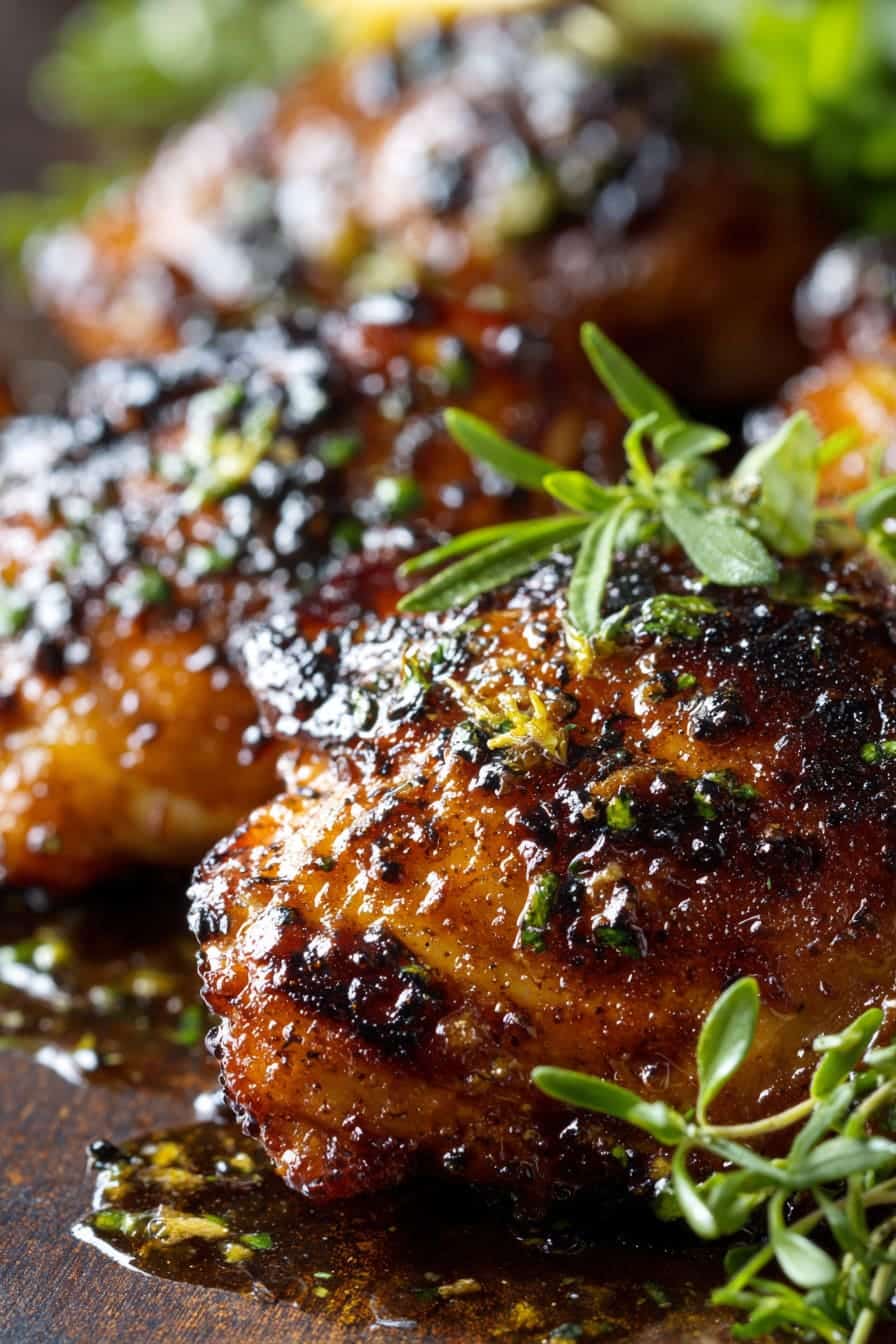Aperol-Glazed Chicken Thighs with Herb Salad