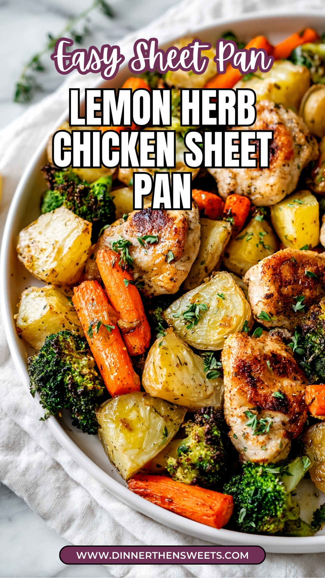 Lemon-Herb Sheet Pan Chicken with Roasted Rainbow Veggies