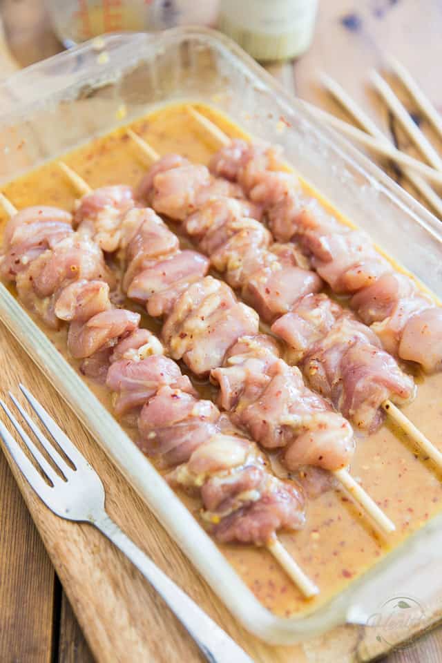 Mini Herb Chicken Skewers with Honey-Dijon Dip