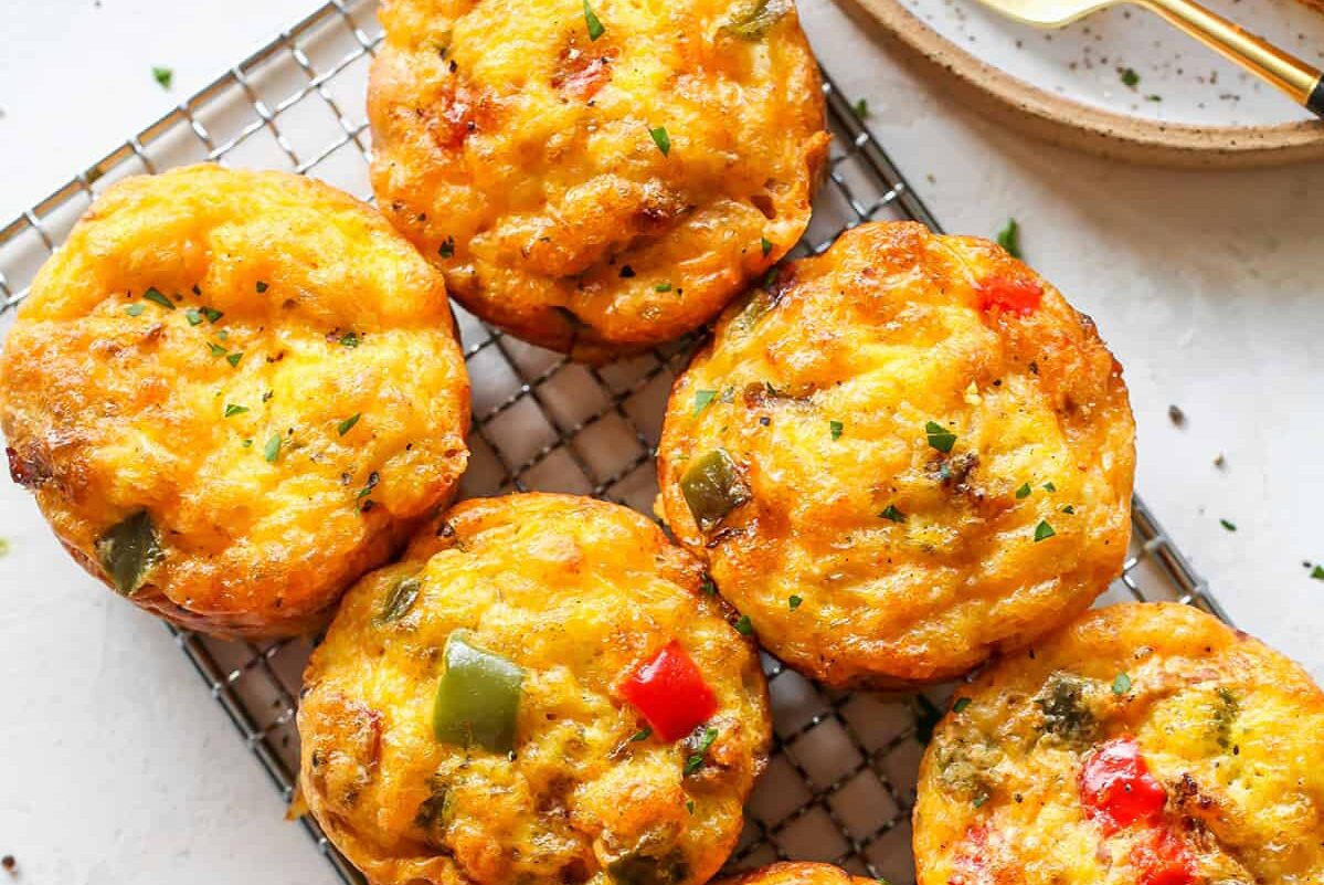 Cheesy Veggie Frittata Muffins