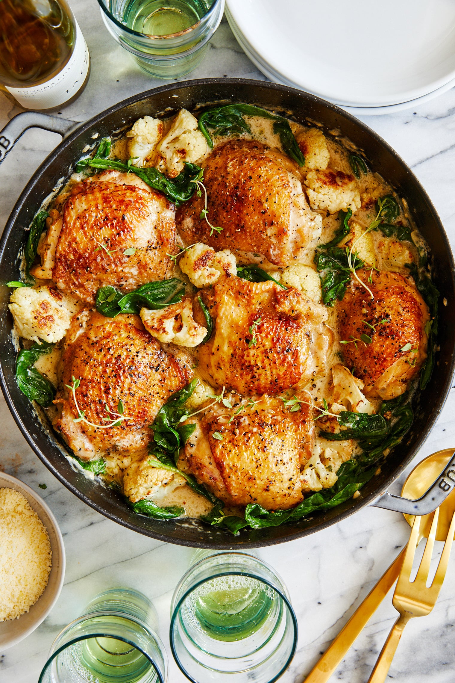 Crispy Lemon-Herb Chicken with Creamy Cauliflower Mash