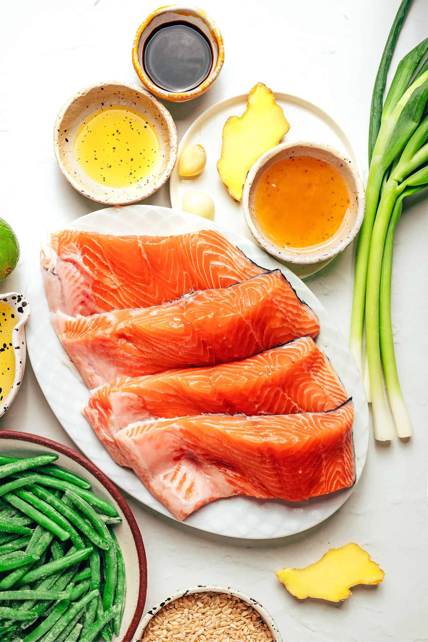 Quick Honey-Glazed Salmon with Ginger-Scallion Rice