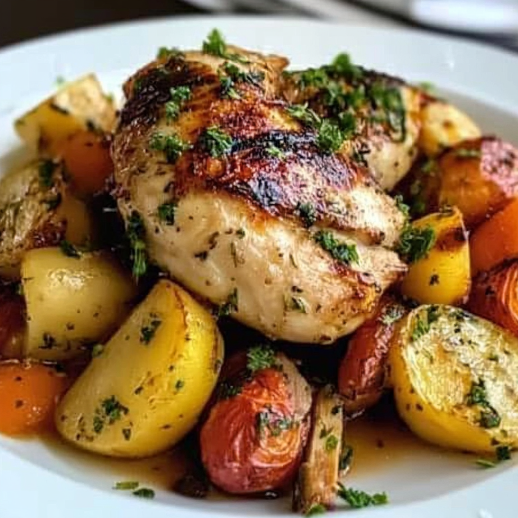 Provençal Herb-Roasted Chicken with Summer Vegetables