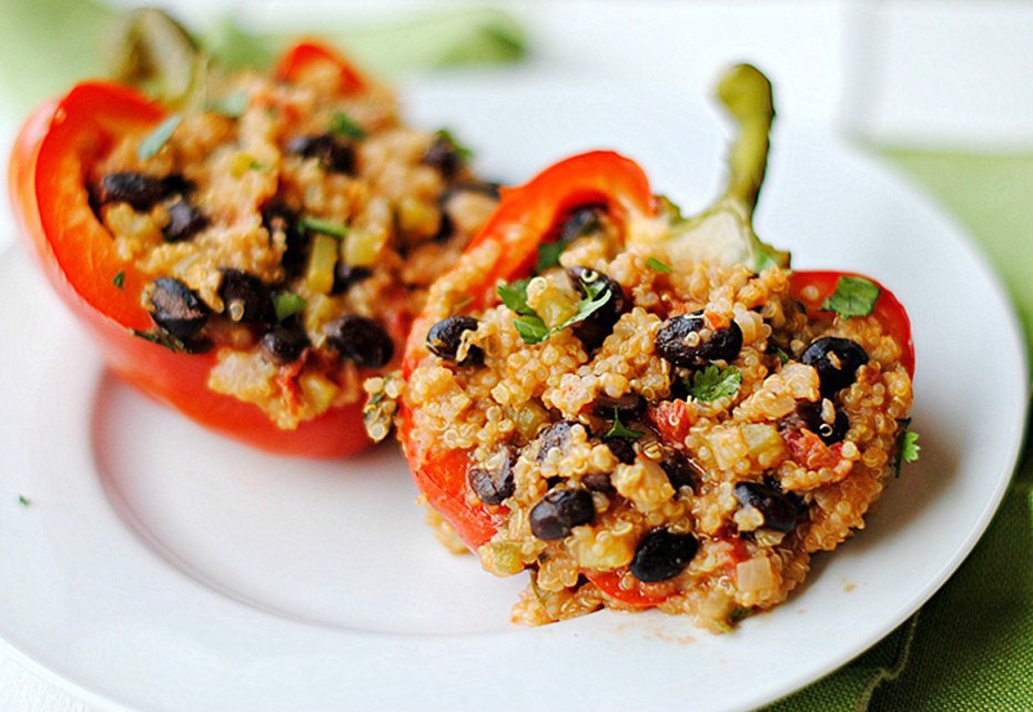 Quinoa-Stuffed Bell Peppers with Sun-Dried Tomatoes