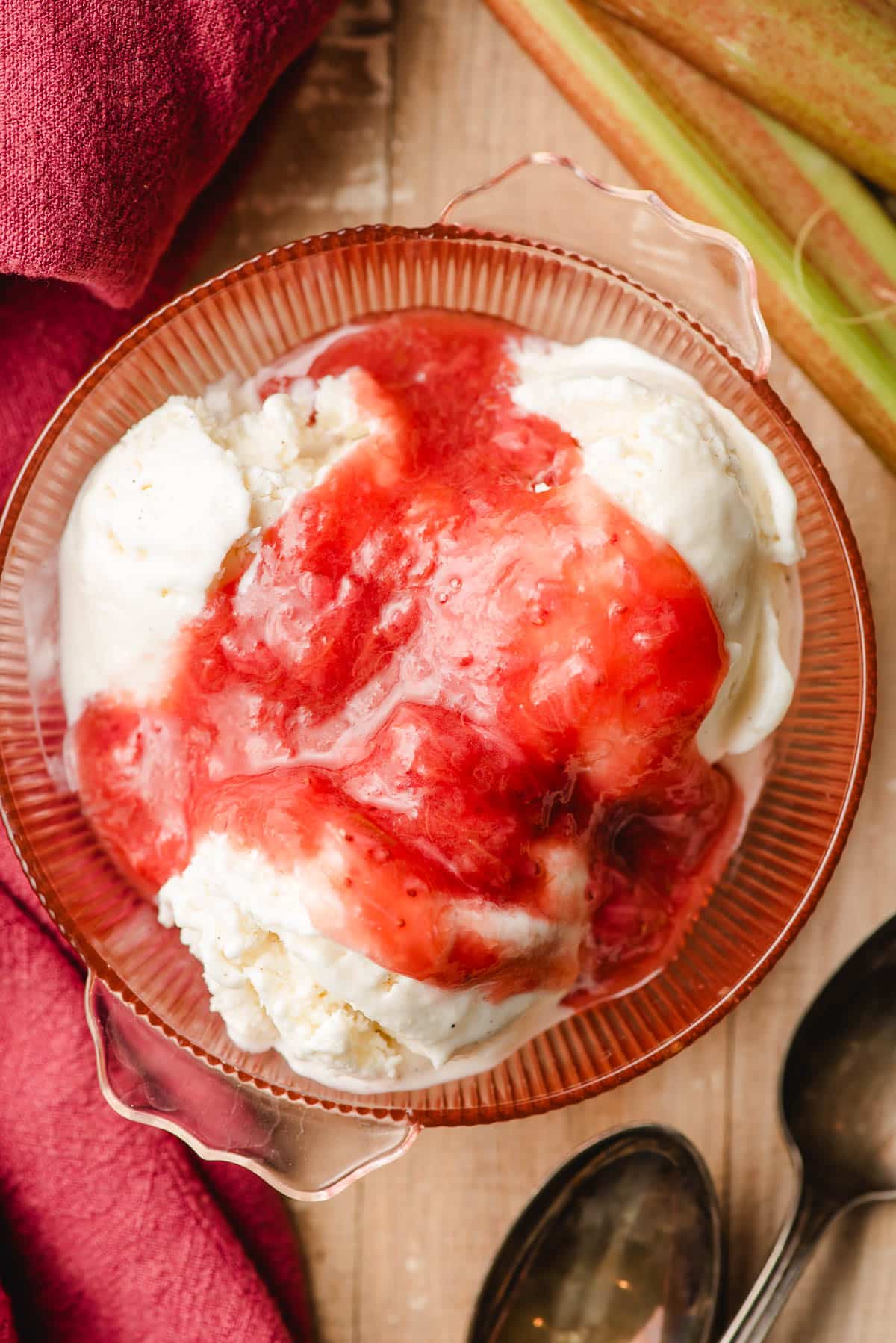 Rhubarb-Strawberry Compote with Vanilla Whipped Cream